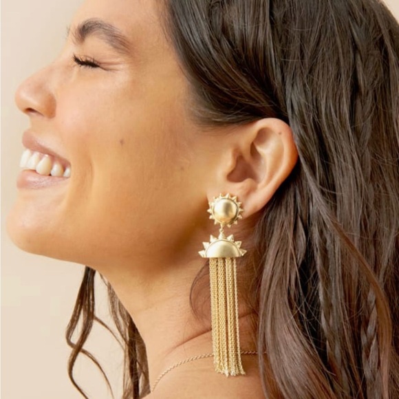 Kendra Scott Sienna Sun Statement Earrings NWT Silver MSRP $98 - Picture 7 of 12